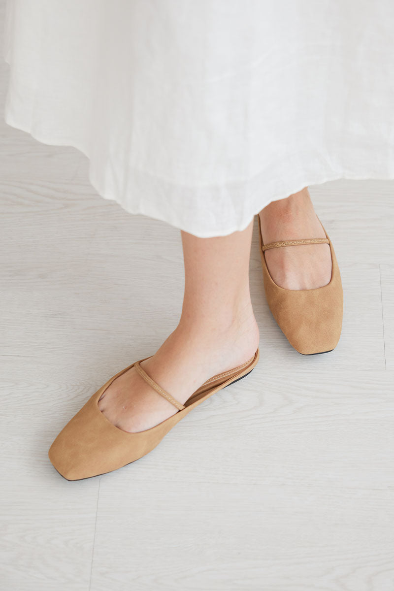 Greyer Slip-on Mule in Toffee Waterproof Suede