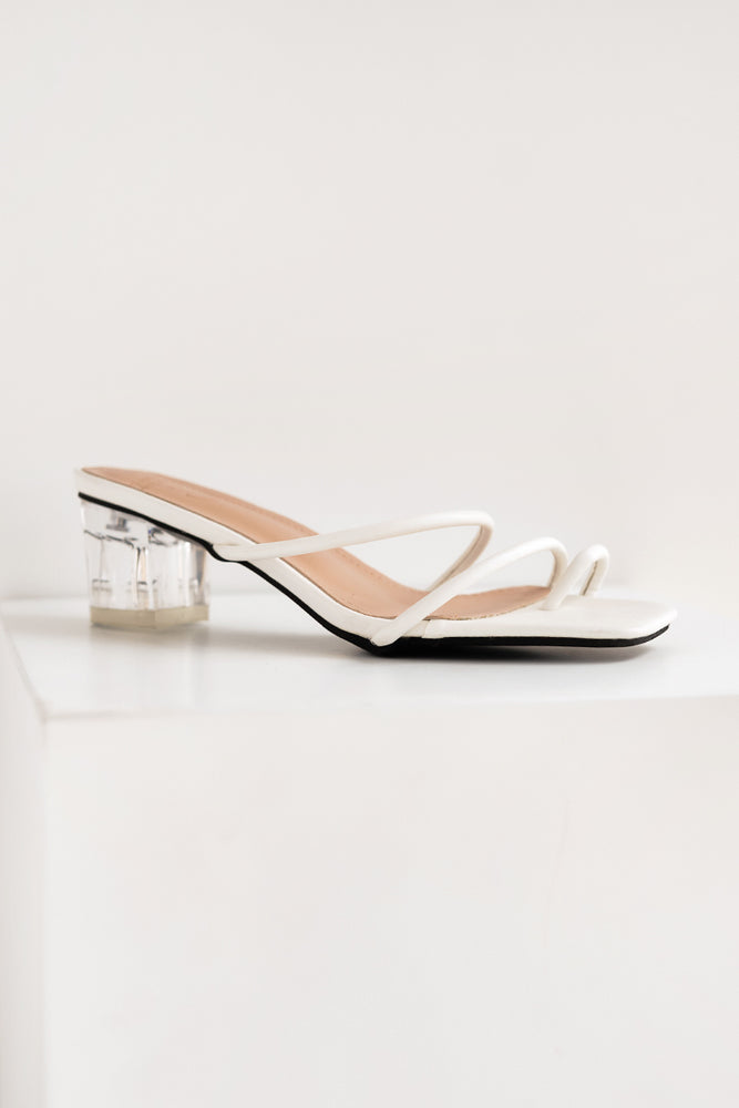
                  
                    Alexis Strappy Clear Heels in Cream
                  
                