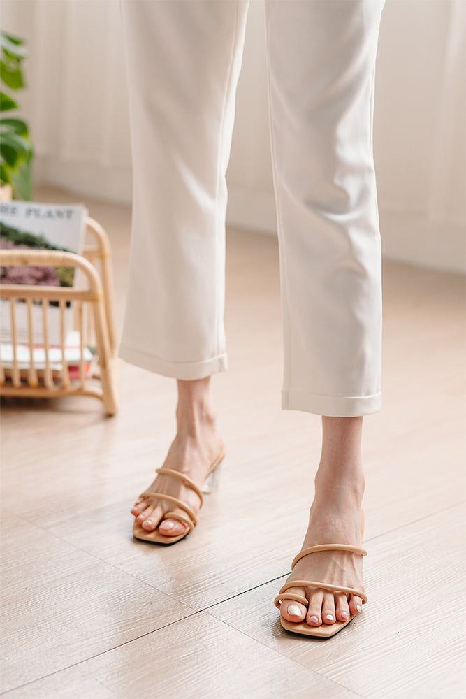 
                  
                    Alexis Strappy Clear Heels in Nude
                  
                