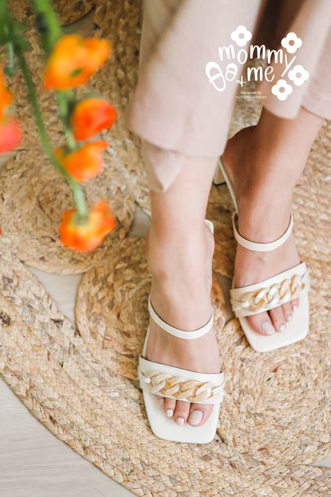 
                  
                    Anjou Chain Heels in Cream
                  
                