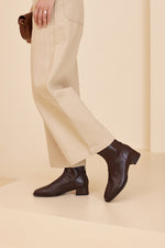 Cardith Block Heel Ankle Boots in Mahogany