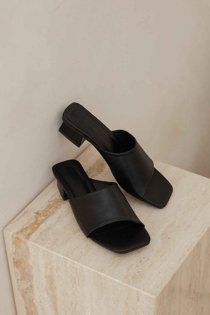 Cheyne Irregular Strap Heels in Black