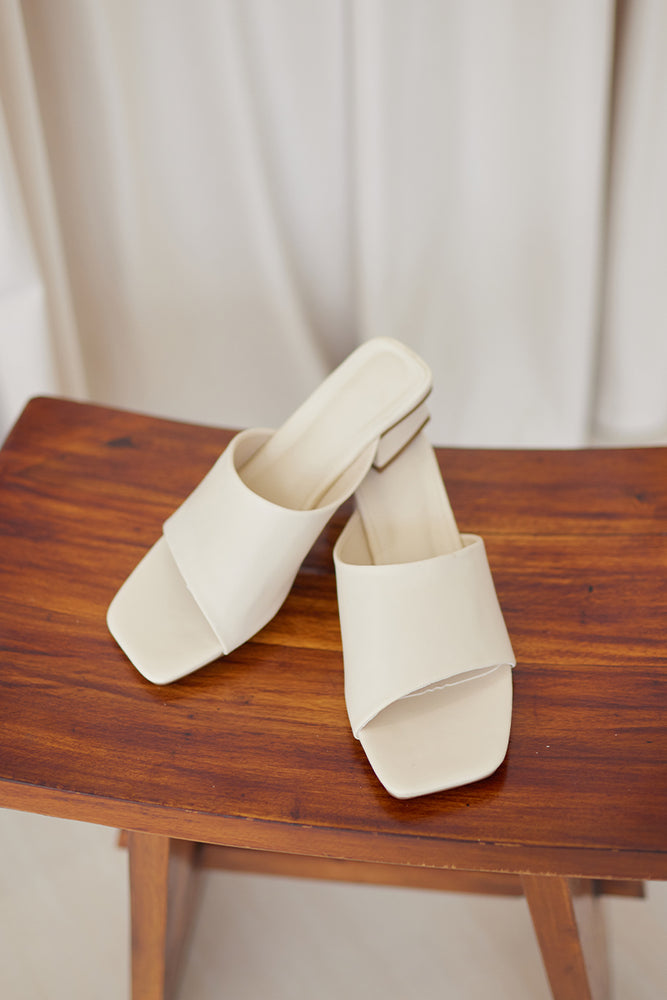 
                  
                    Cheyne Irregular Strap Heels in Cream
                  
                