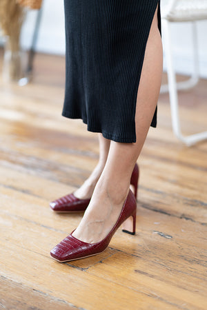 
                  
                    Bobbi Heels in Crocodile Wine
                  
                