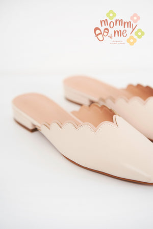 
                  
                    Dahlia Scallop Mules in Cream
                  
                