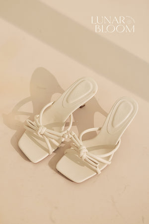 
                  
                    Delaney Knotted Ribbon Heels in Cream
                  
                