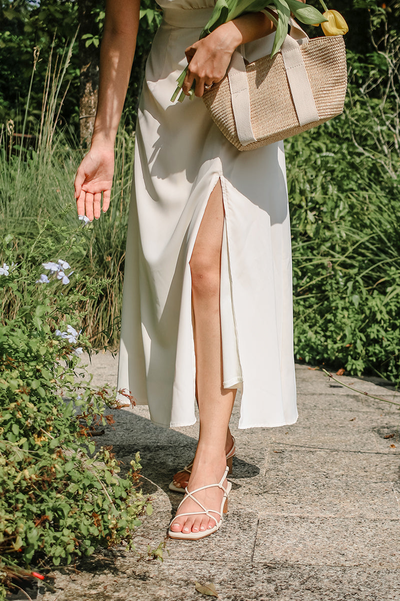 Delphine Strappy Sandals in Cream