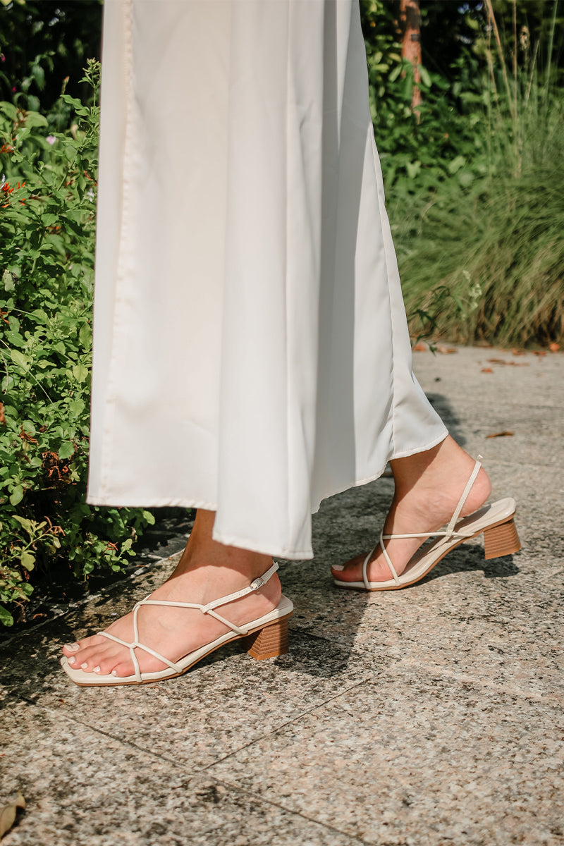 Delphine Strappy Sandals in Cream