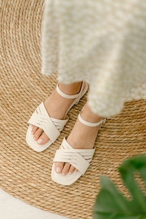 
                  
                    Estelle Weaved Sandals in Cream
                  
                
