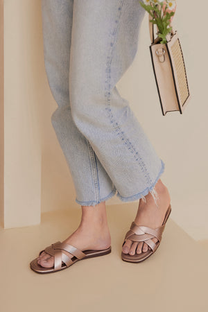 
                  
                    Evie Strappy Sliders in Champagne
                  
                