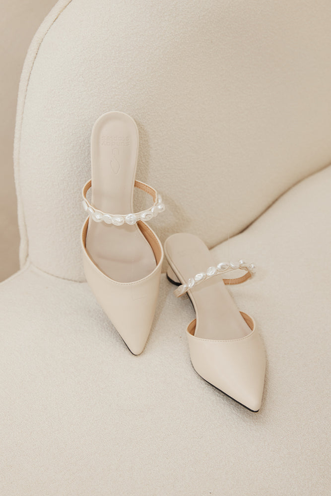 
                  
                    Hera Baroque Pearl Heels in Cream
                  
                