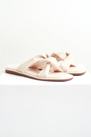 
                  
                    Jessie Leather Sliders in Cream
                  
                