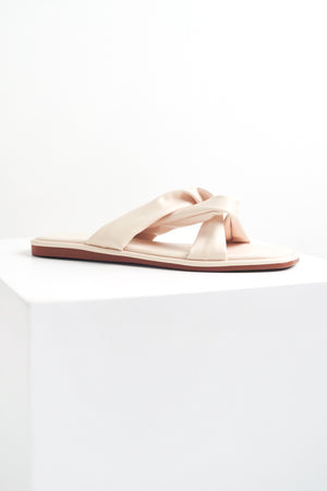 
                  
                    Jessie Leather Sliders in Cream
                  
                