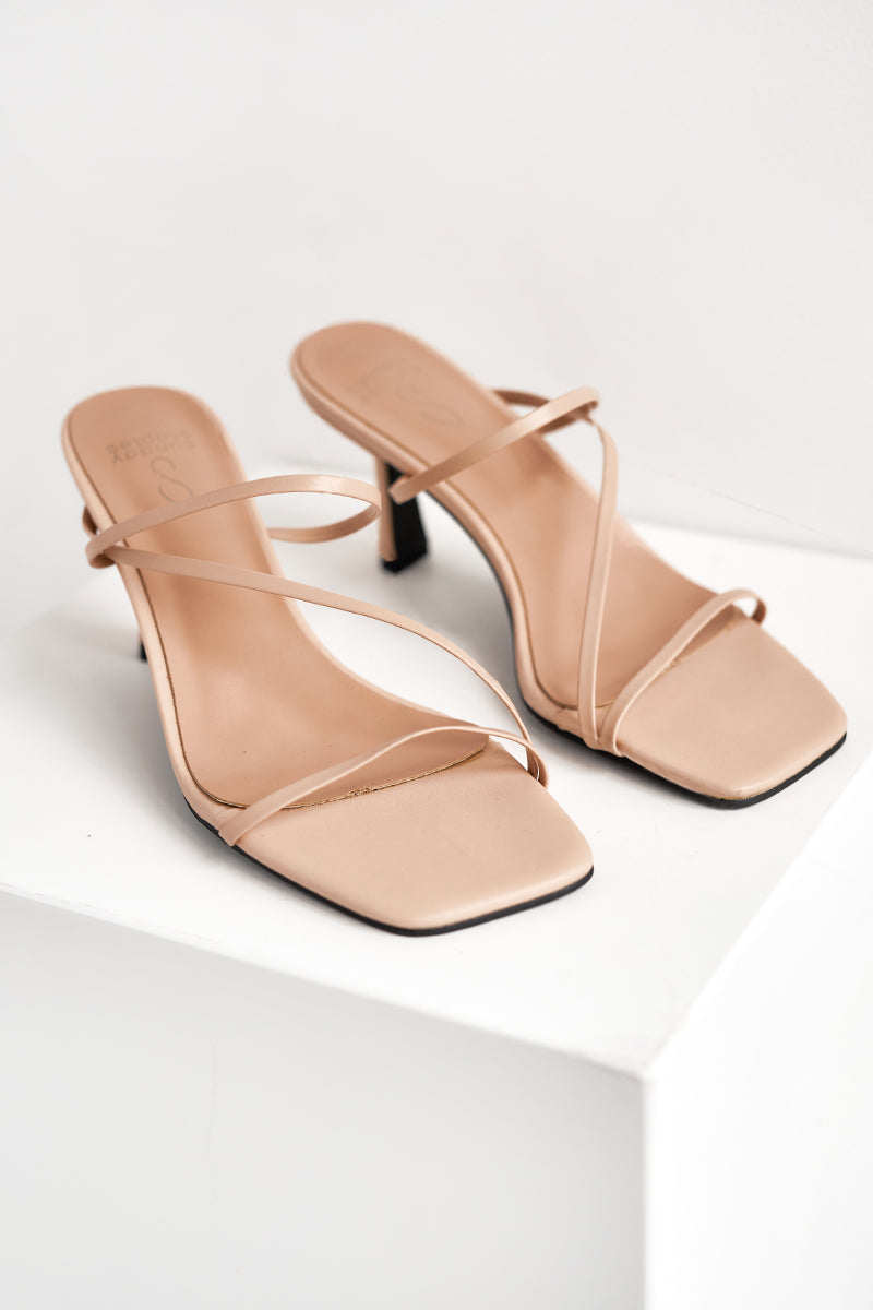 Lyla Strappy Heels in Nude