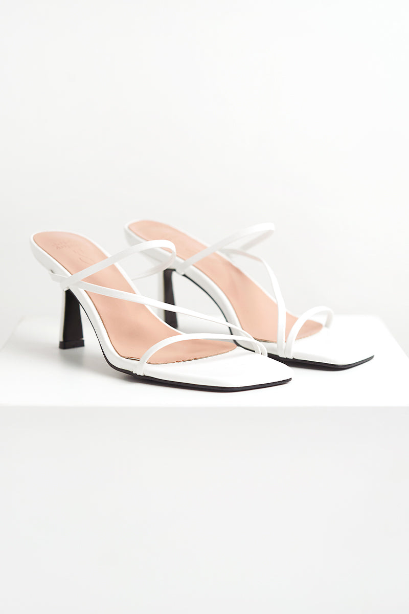 Lyla Strappy Heels in White