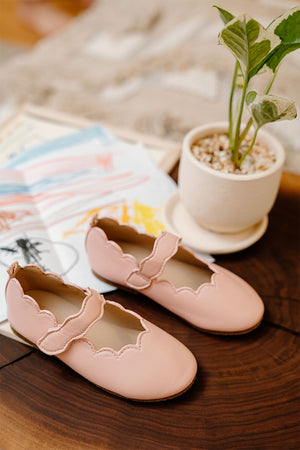 
                  
                    Dahlia Scallop Covered Shoes in Pink Kids
                  
                