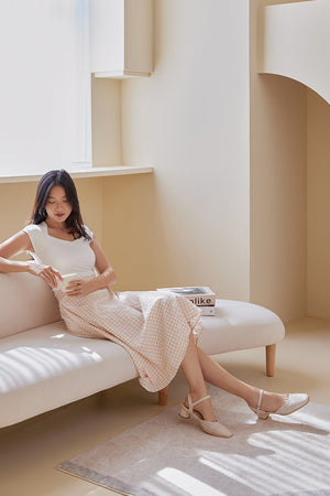 
                  
                    Maegen Linen Covered Heels in Cream
                  
                