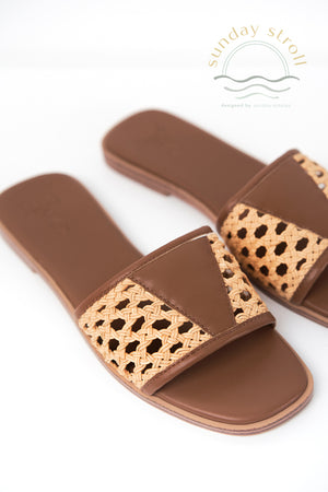 
                  
                    Naia Rattan Sliders in Pecan
                  
                