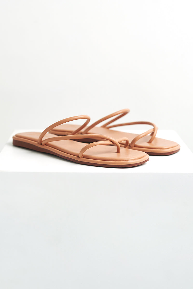 Ollie Strappy Sliders in Tan