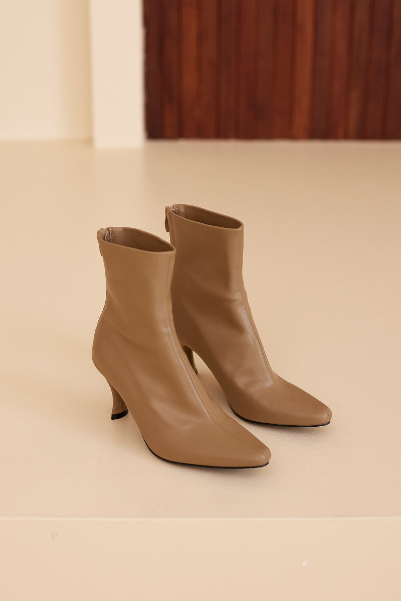 Rayne Blade Heel Ankle Boots in Khaki