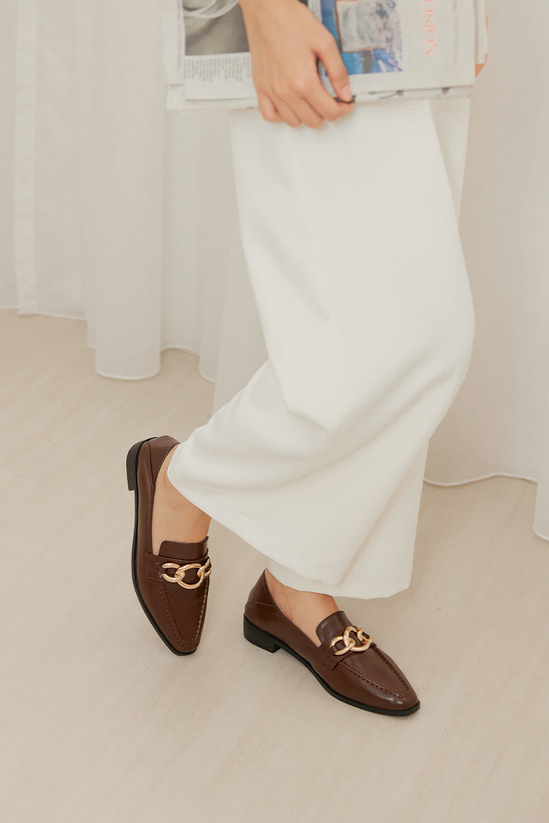 Rowan Chain Loafers in Mahogany