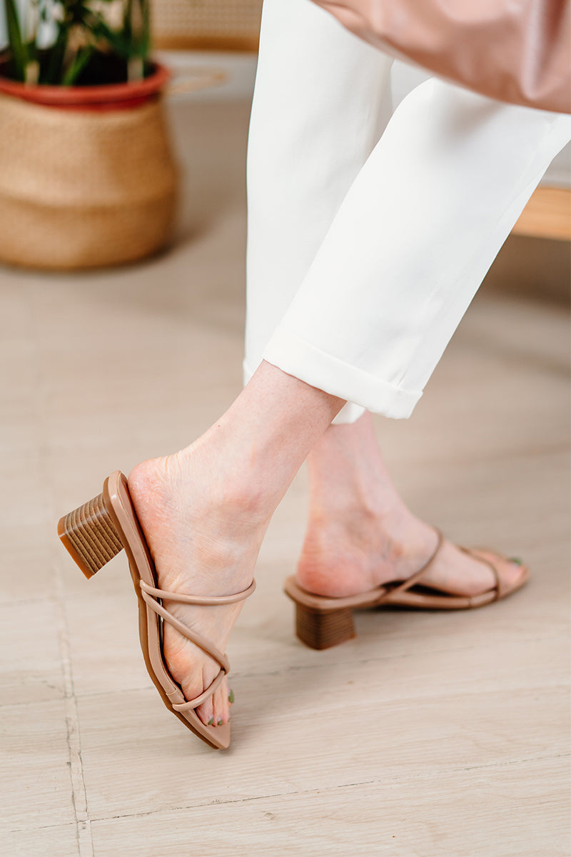 Sonder Strappy Heels In Nude