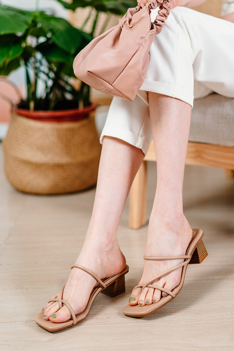 Sonder Strappy Heels In Nude