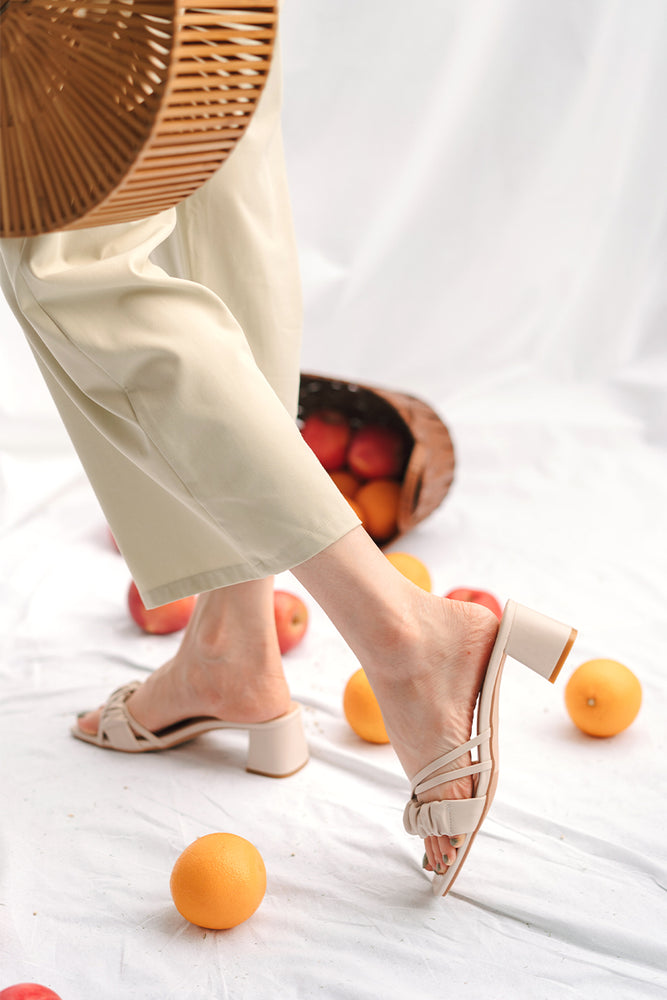 
                  
                    Waverly Ruched Heels in Egg
                  
                