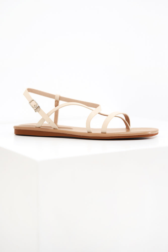 
                  
                    Ylenia Strappy Sandals in Light Beige
                  
                