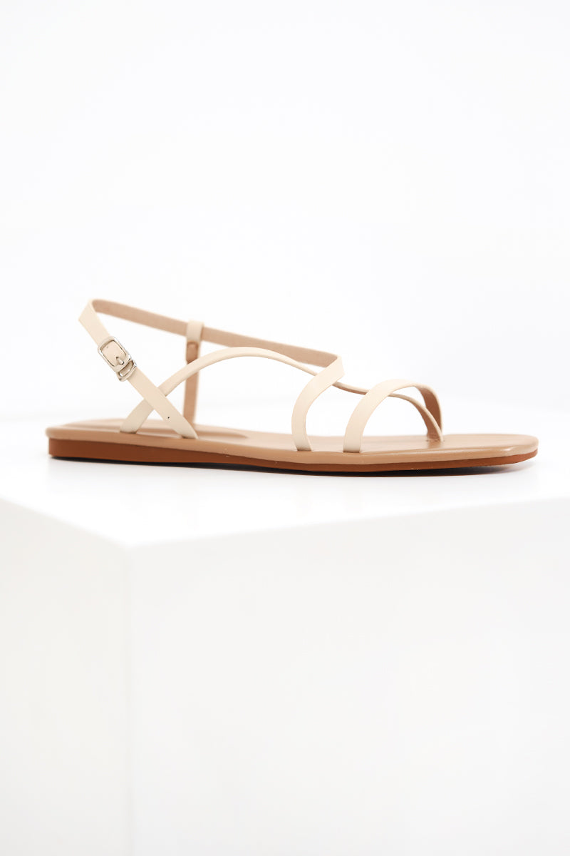 Ylenia Strappy Sandals in Light Beige