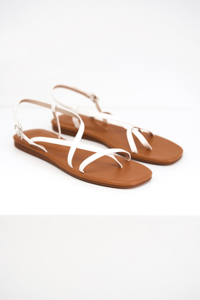 Ylenia Strappy Sandals in White