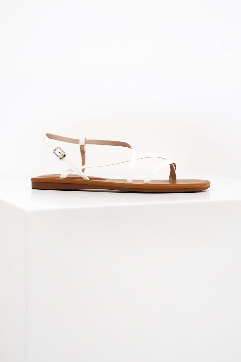 Ylenia Strappy Sandals in White