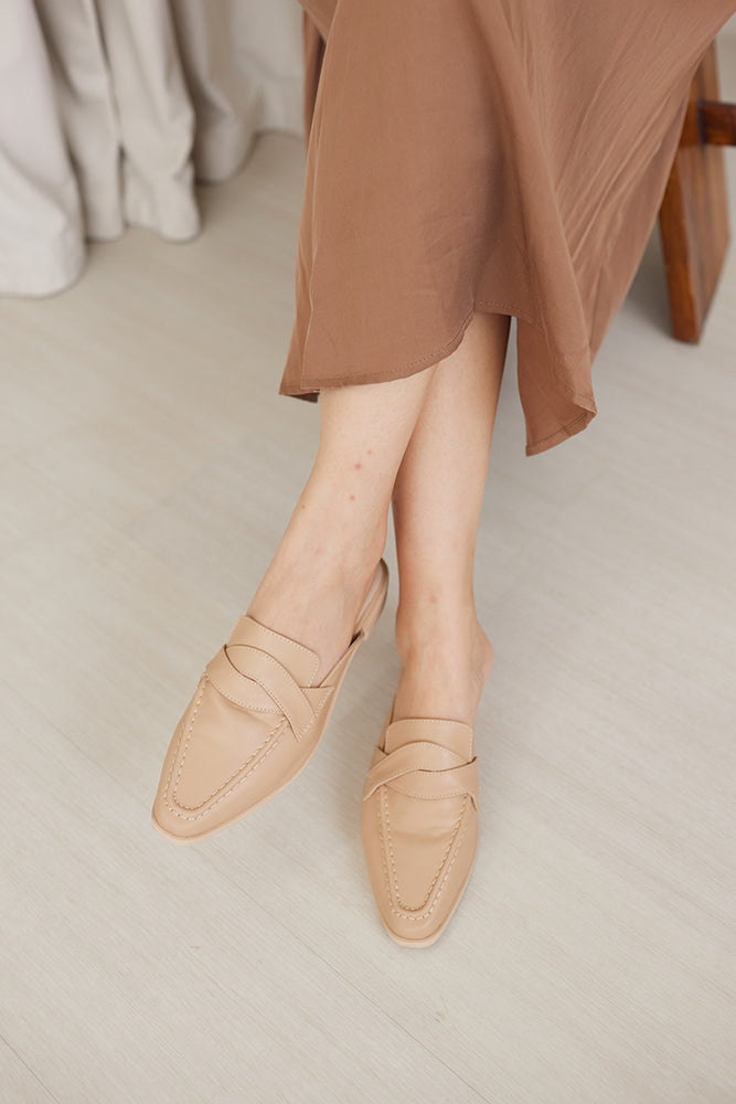 
                  
                    York Weave Loafer Mules in Nude
                  
                