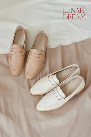 
                  
                    Avery Penny Loafers in Cream
                  
                
