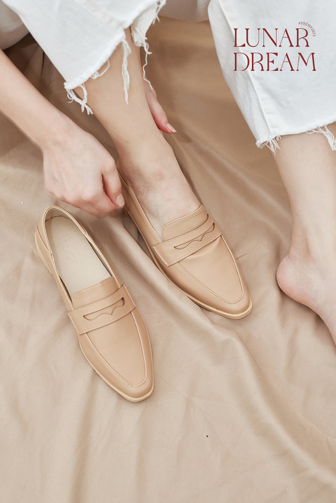 Indien Lille bitte Synlig Avery Penny Loafers in Nude – Sunday Staples