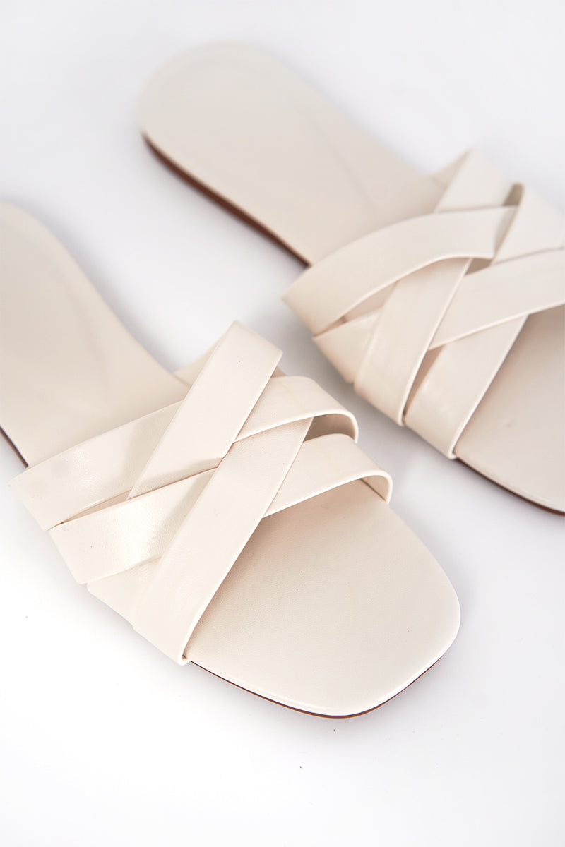 Elodie Sliders in Cream